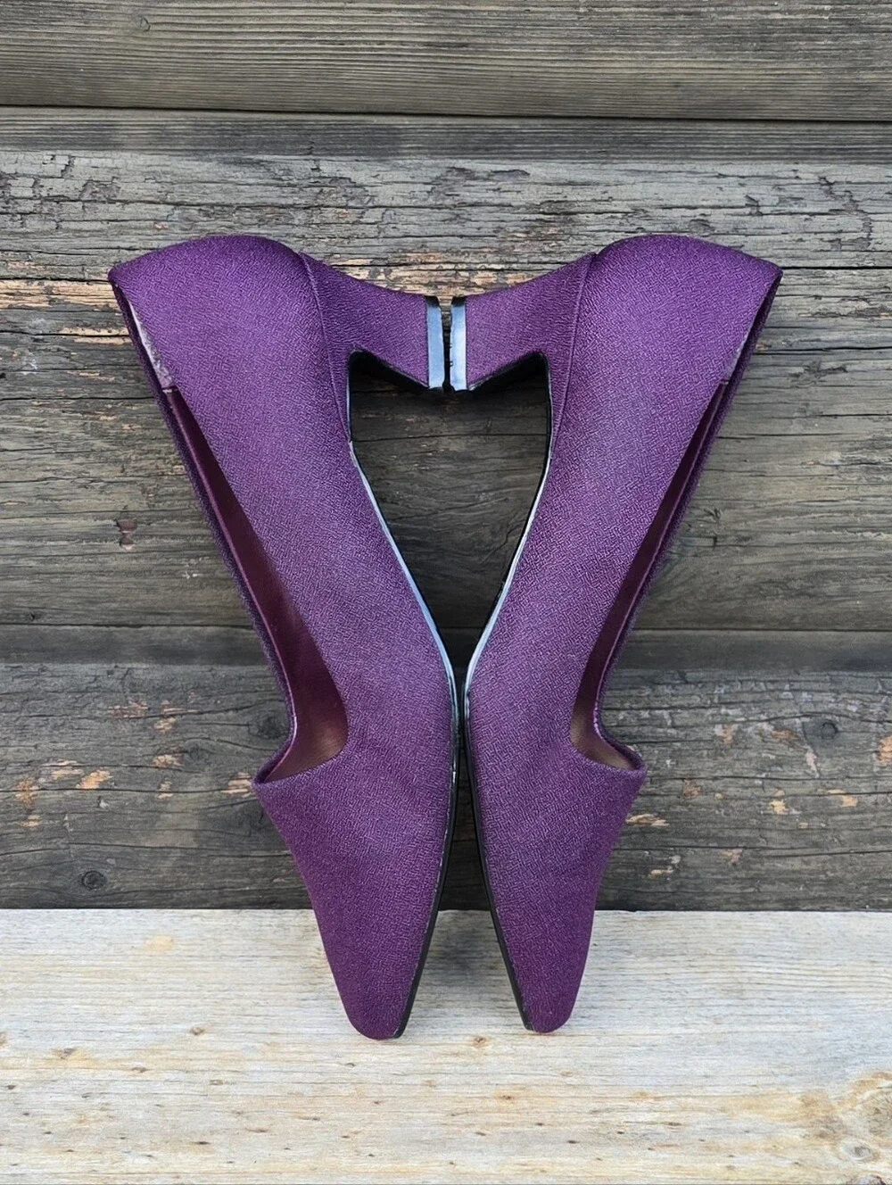 Mootsies Tootsies Siren 90s Office Siren Plum Purple Kitten Heel Pumps 6.5M